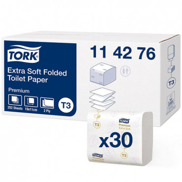 Tork Premium ekstra miękki papier toaletowy w składce /114276