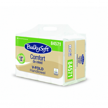 BulkySoft ekologiczny ręcznik składany typu V-Fold biała celuloza /2w. /24x21 cm / 3000 szt./84571