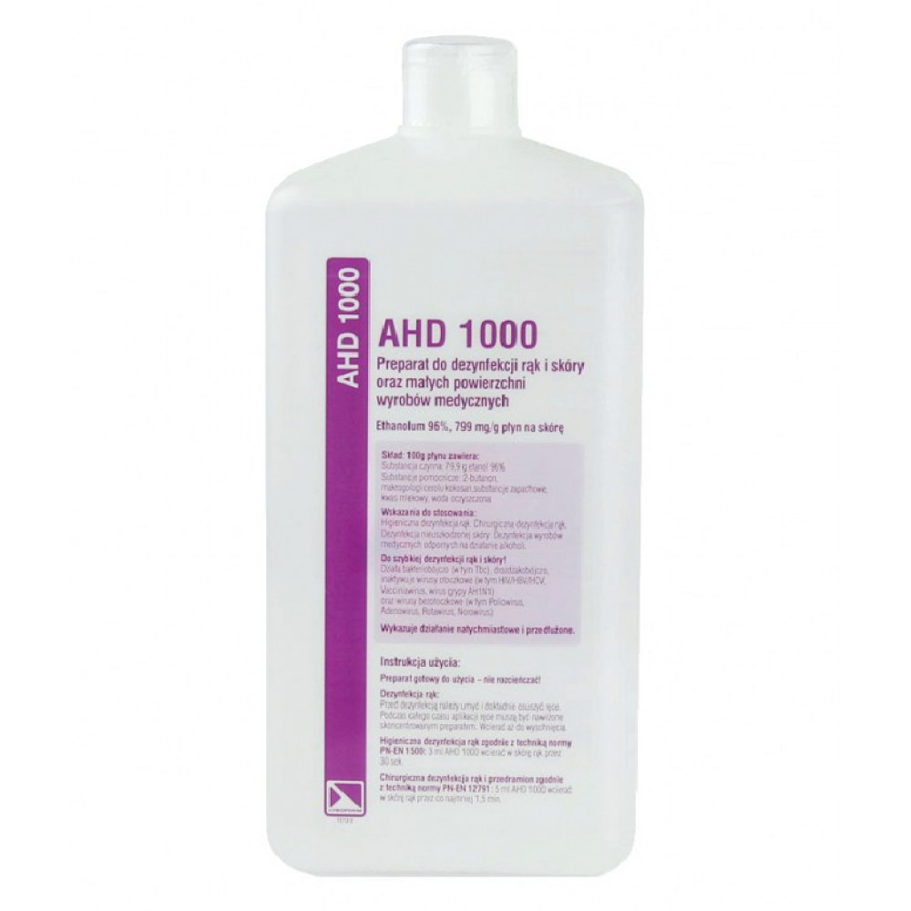 AHD 1000 preparat do szybkiej dezynfekcji rąk i skóry /1L  - DOSTĘPNY