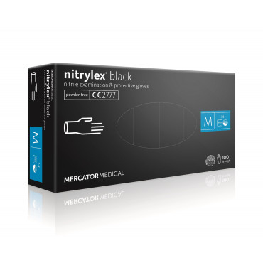 Nitrylex Black rękawice nitrylowe bezpudrowe, czarne XS/S/M/L/XL /100szt.BRAK