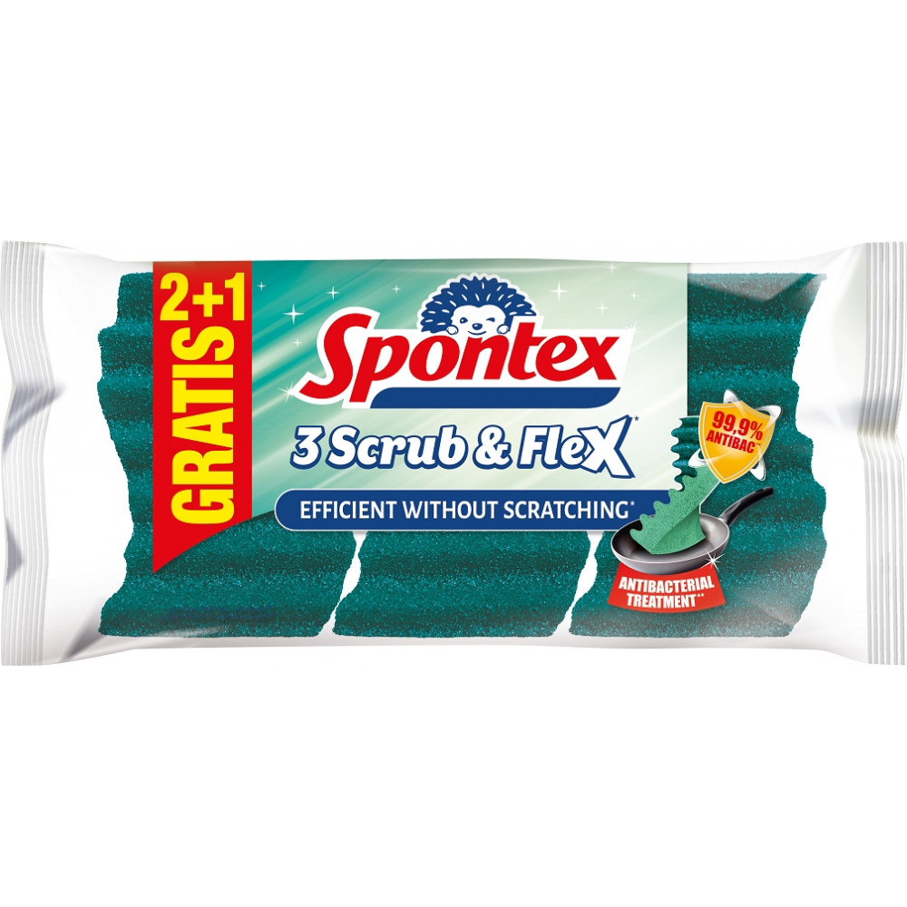 Spontex antybakteryjne zmywaki do mycia naczyń /2+1 gratis